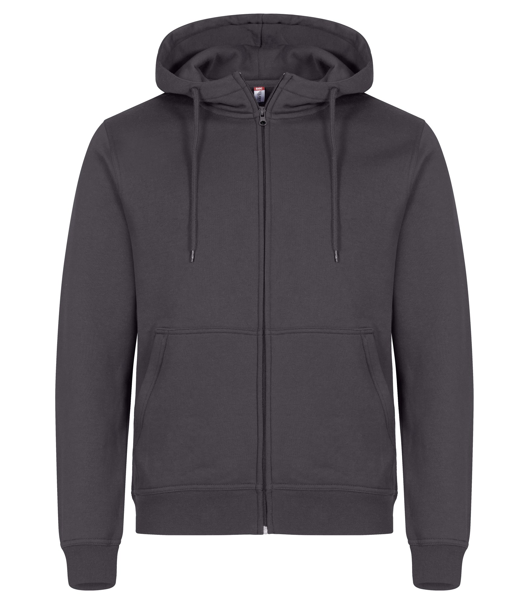 Clique Miami Hoody Full Zip hettejakke i metallgrå, forfra