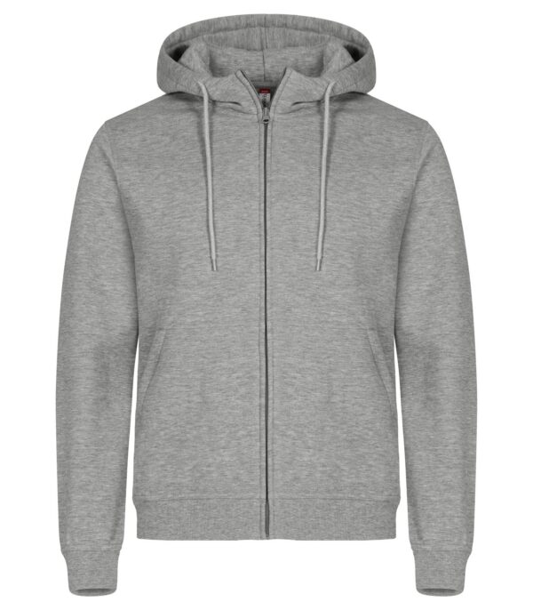 Clique Miami Hoody Full Zip hettejakke i gråmelert, forfra