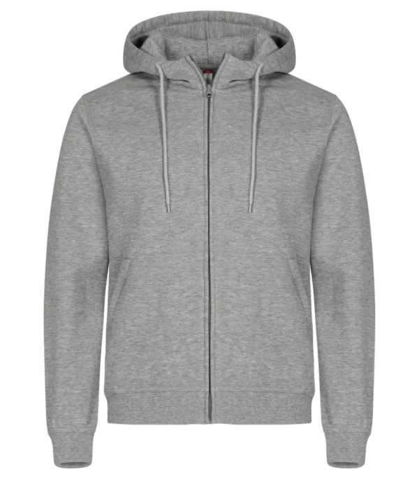 Clique Miami Hoody Full Zip hettejakke i gråmelert, forfra