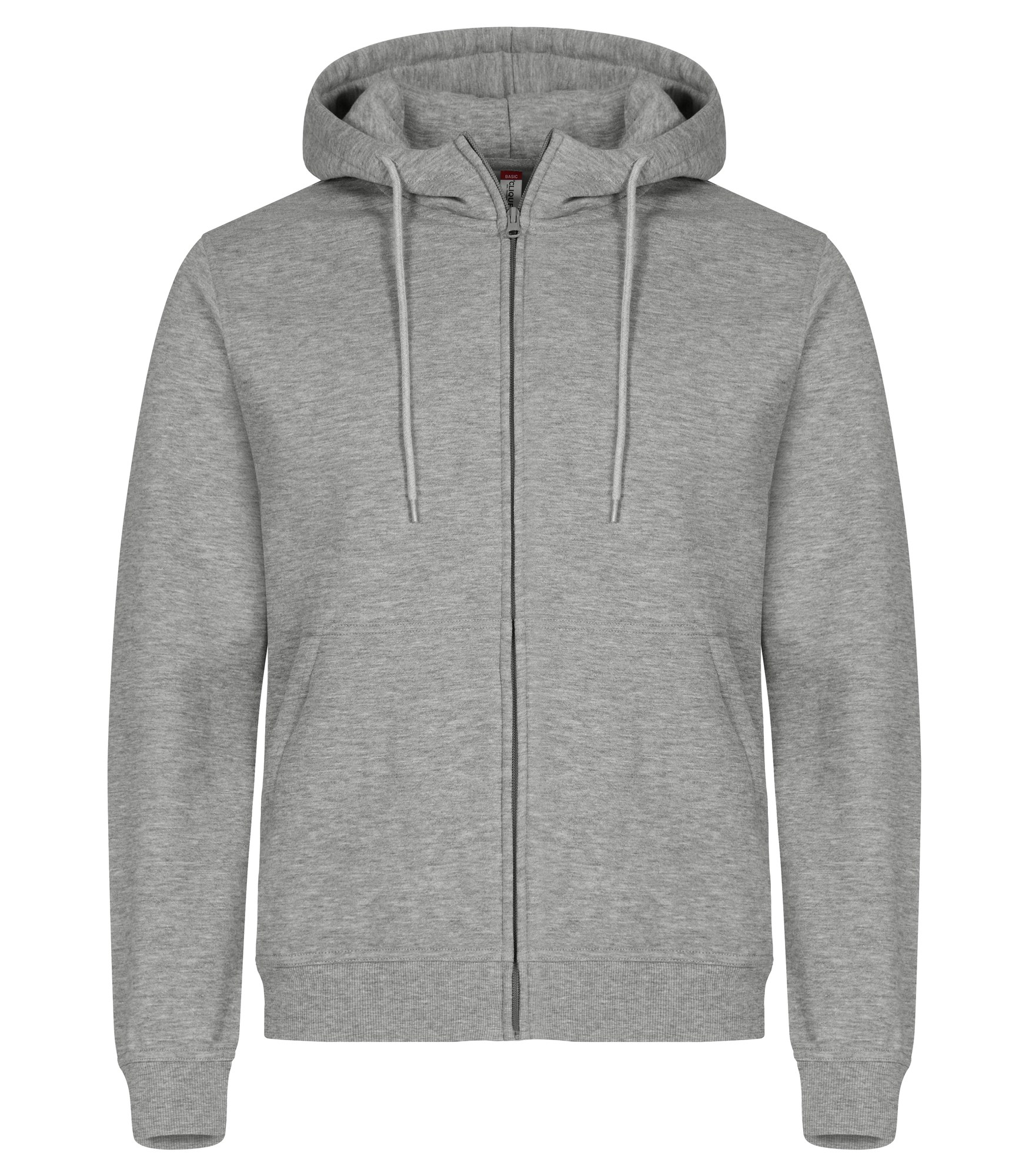 Clique Miami Hoody Full Zip hettejakke i gråmelert, forfra