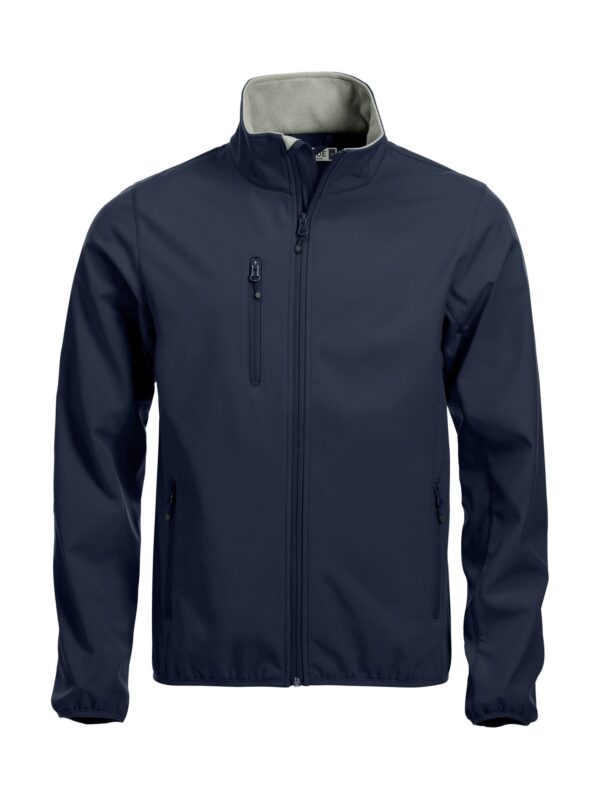 Clique Basic Softshell jakke herre i mørk marine, forfra