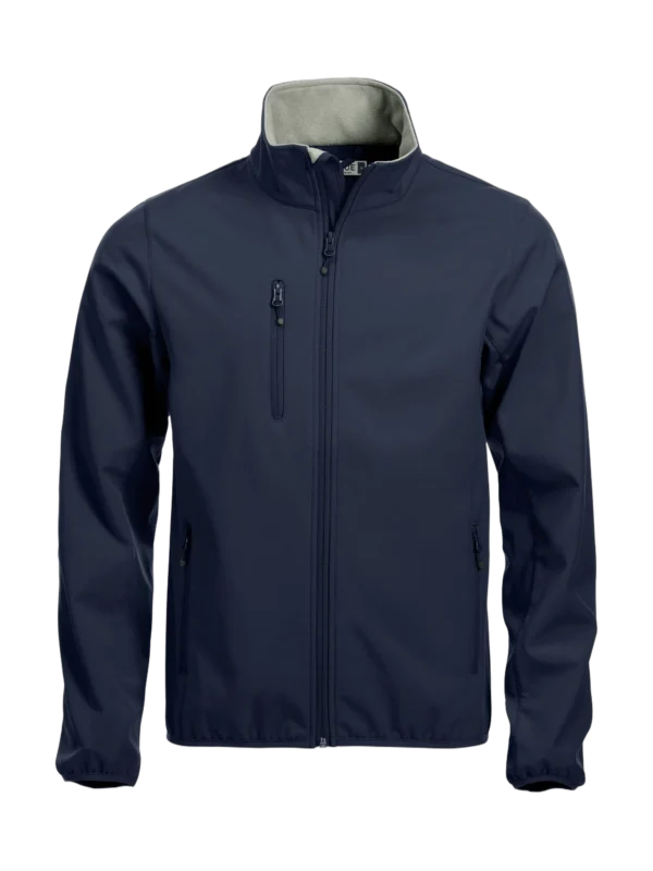 Clique Basic Softshell jakke herre i mørk marine, forfra