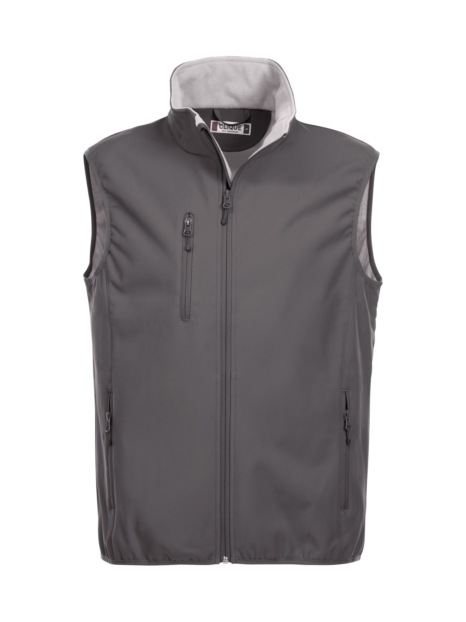 Clique Basic Softshell vest herre i pistolgrå, forfra
