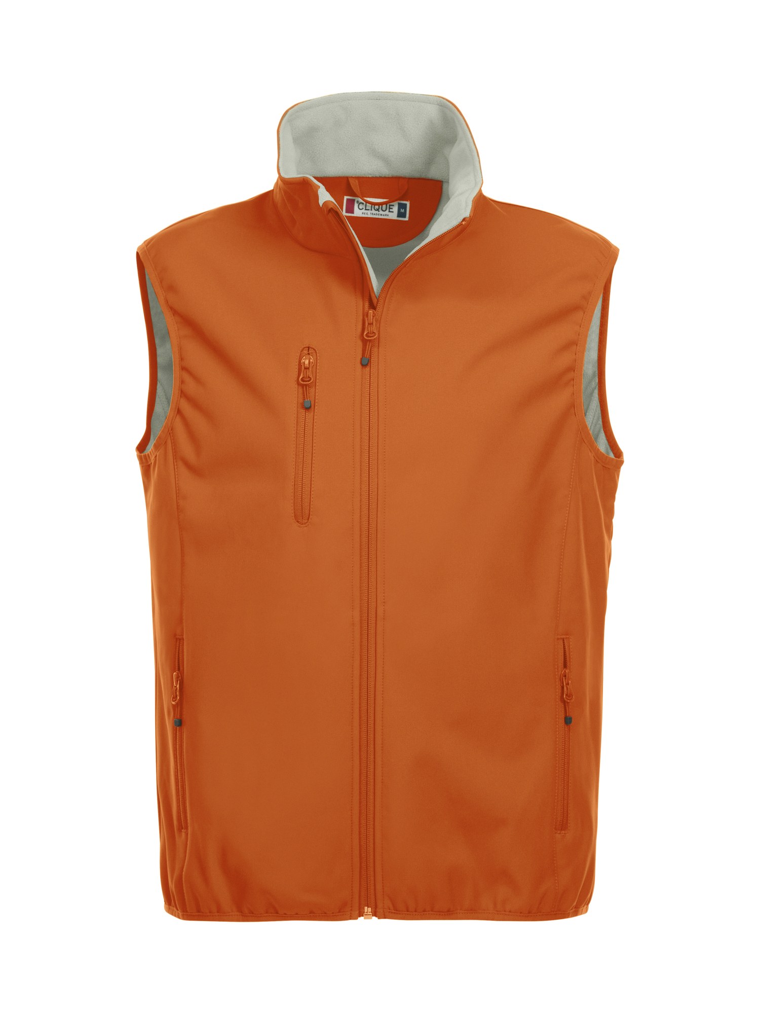 Clique Basic Softshell vest herre i blodappelsin, forfra