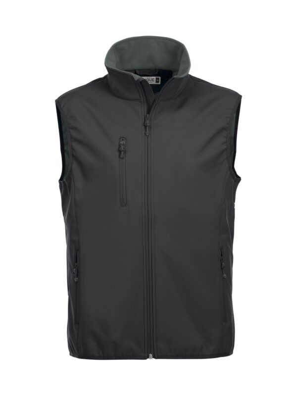 Clique Basic Softshell vest herre i svart, forfra