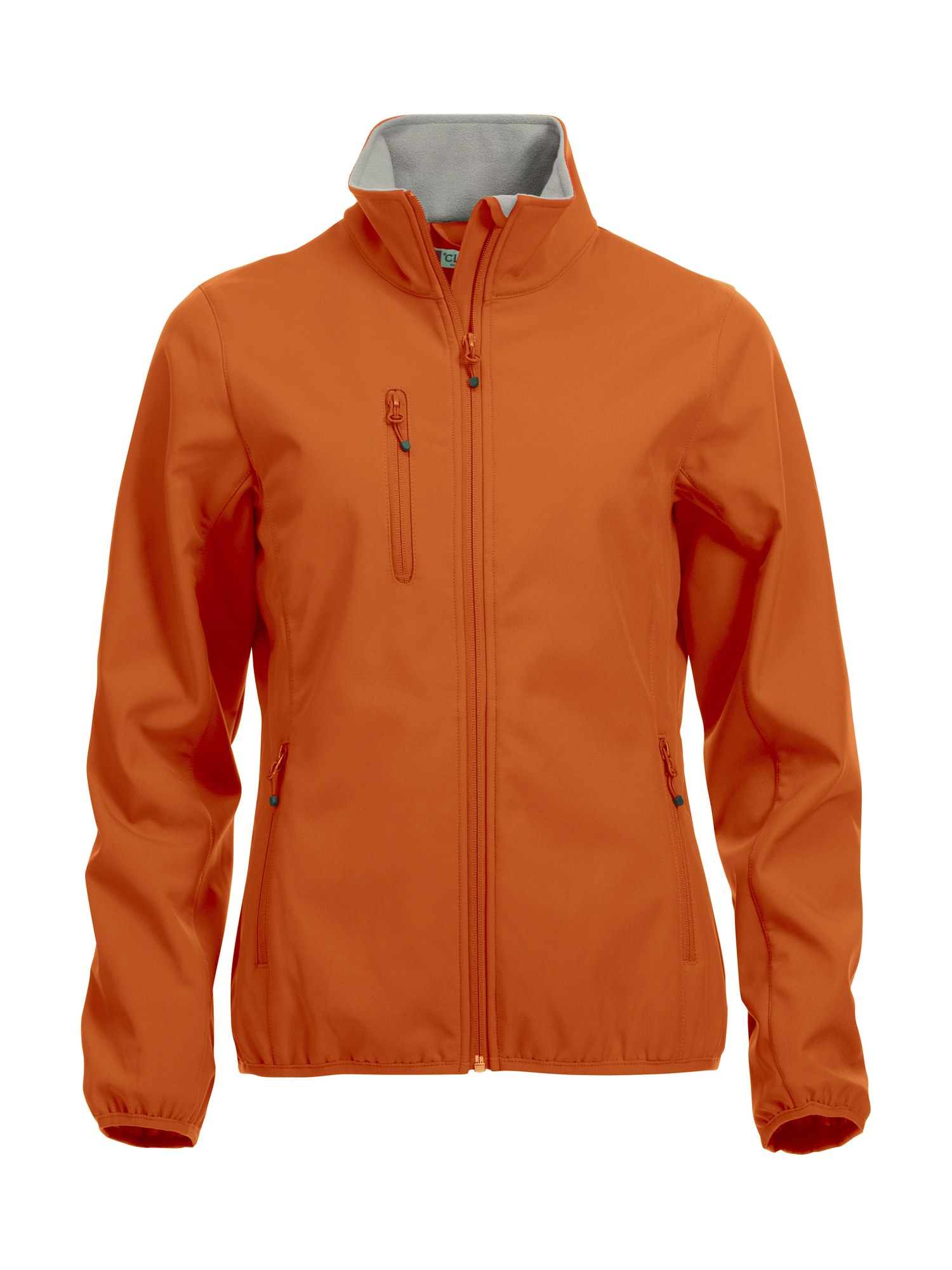 Clique Basic Softshell jakke dame i blodappelsin, forfra
