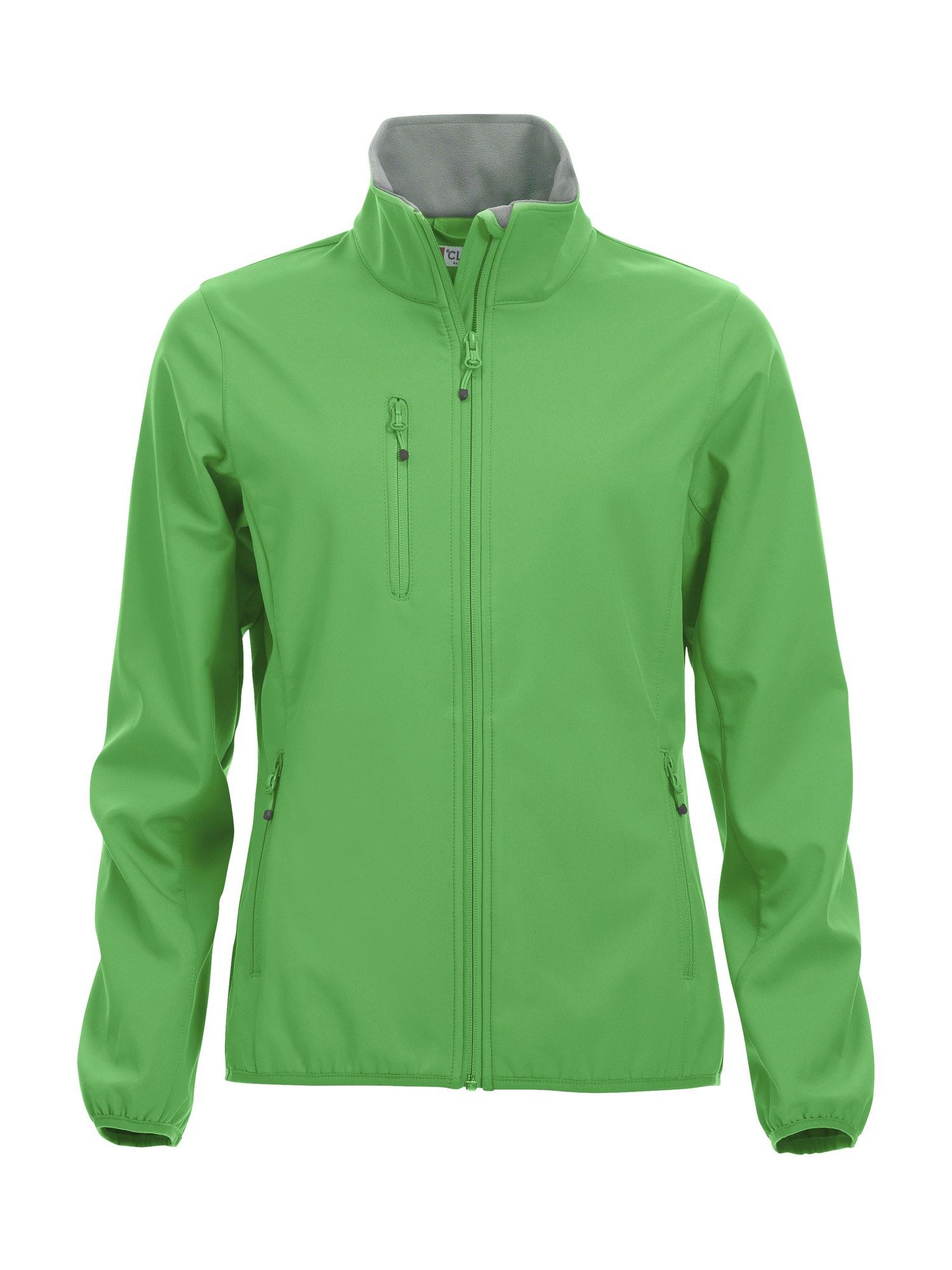 Clique Basic Softshell jakke dame i eplegrønn, forfra