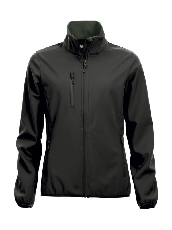 Clique Basic Softshell jakke dame i svart, forfra