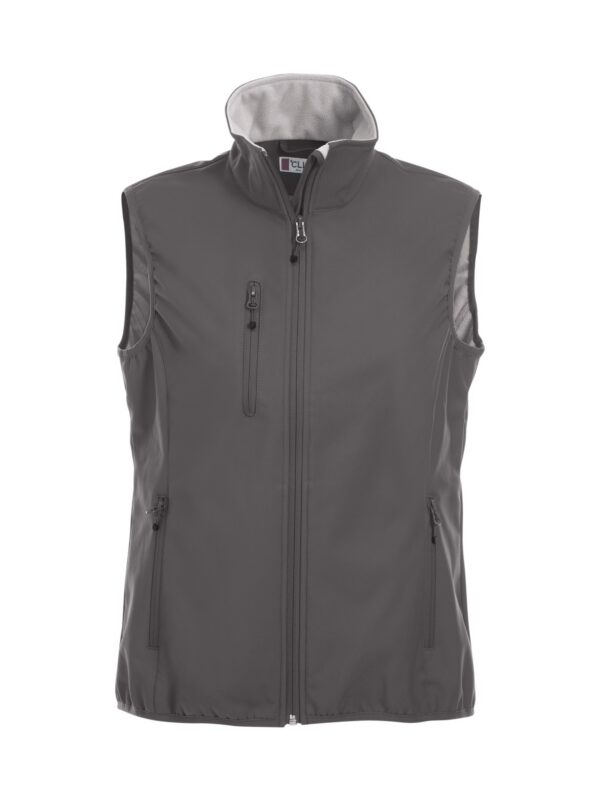 Clique Basic Softshell vest dame i pistolgrå, forfra