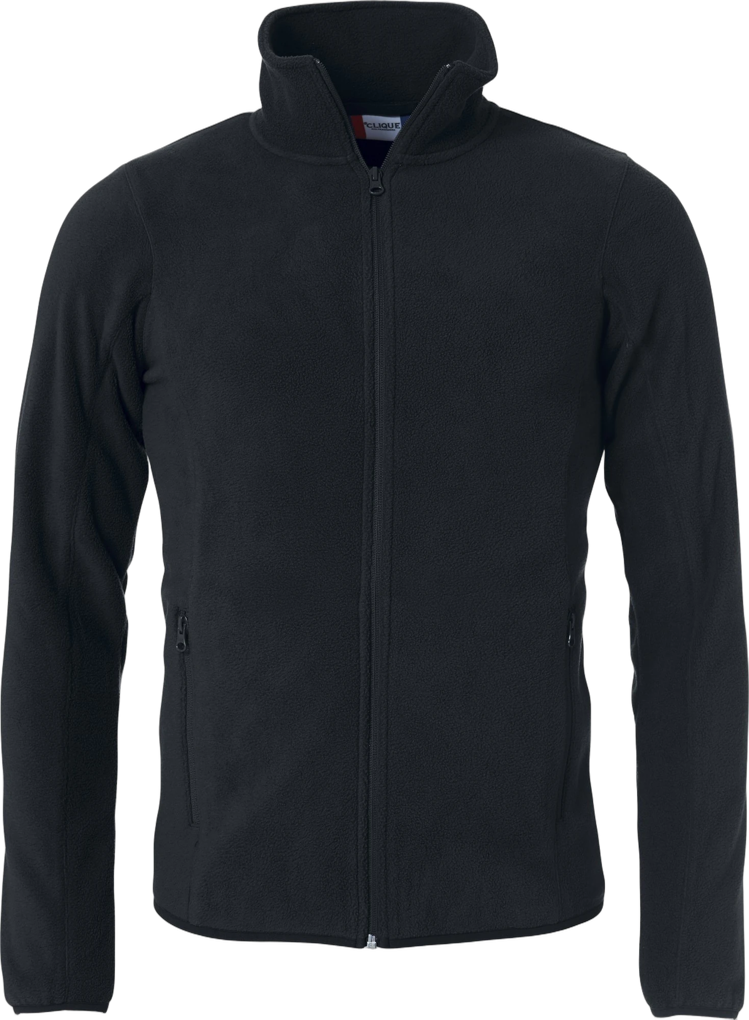 Clique Basic Polar Fleece jakke i svart, forfra