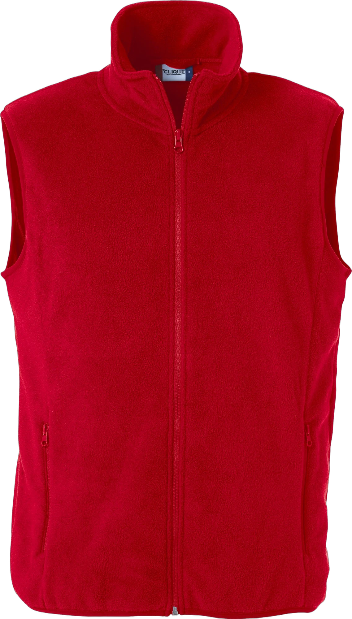 Clique Basic Polar Fleece vest i rød, forfra