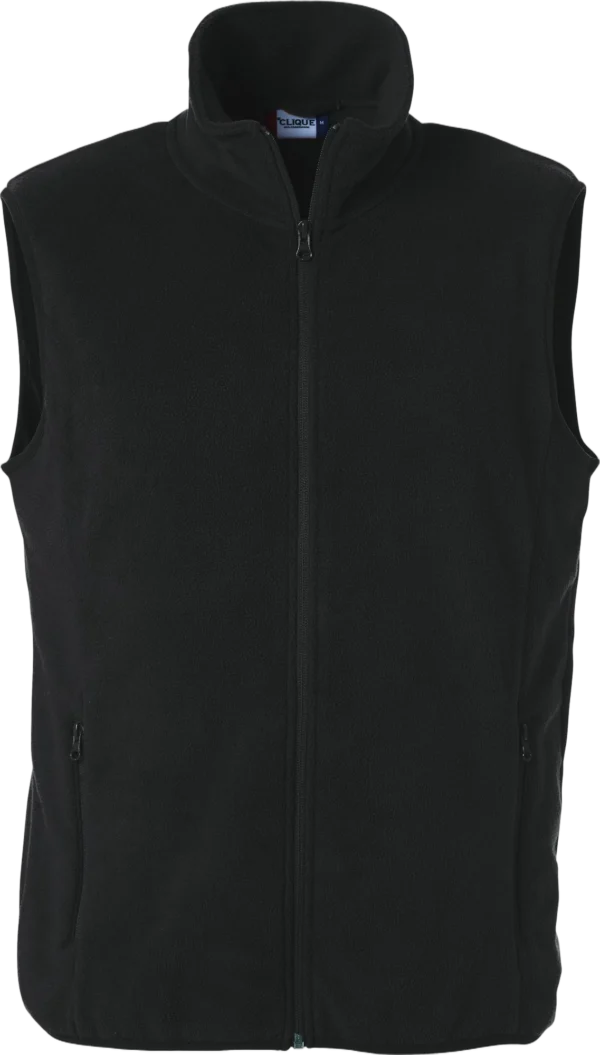 Clique Basic Polar Fleece vest i svart, forfra
