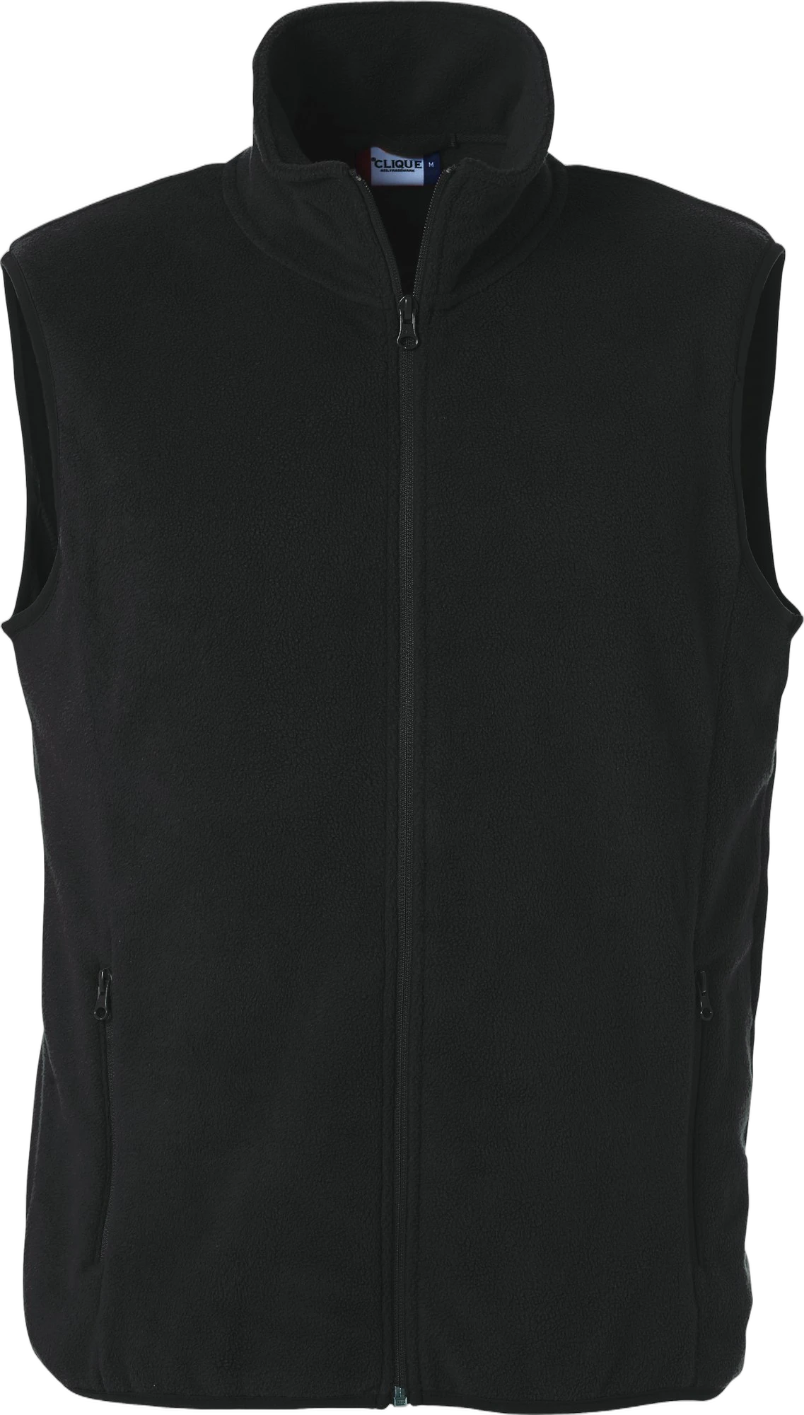 Clique Basic Polar Fleece vest i svart, forfra
