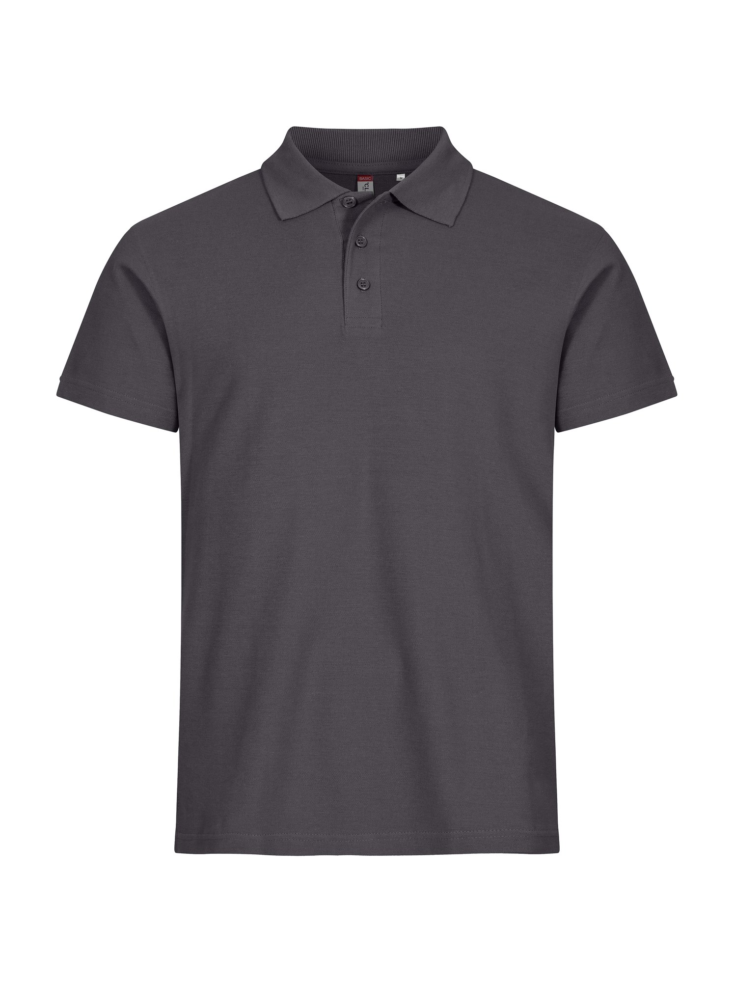 Clique Basic Polo herre i metallgrå, forfra