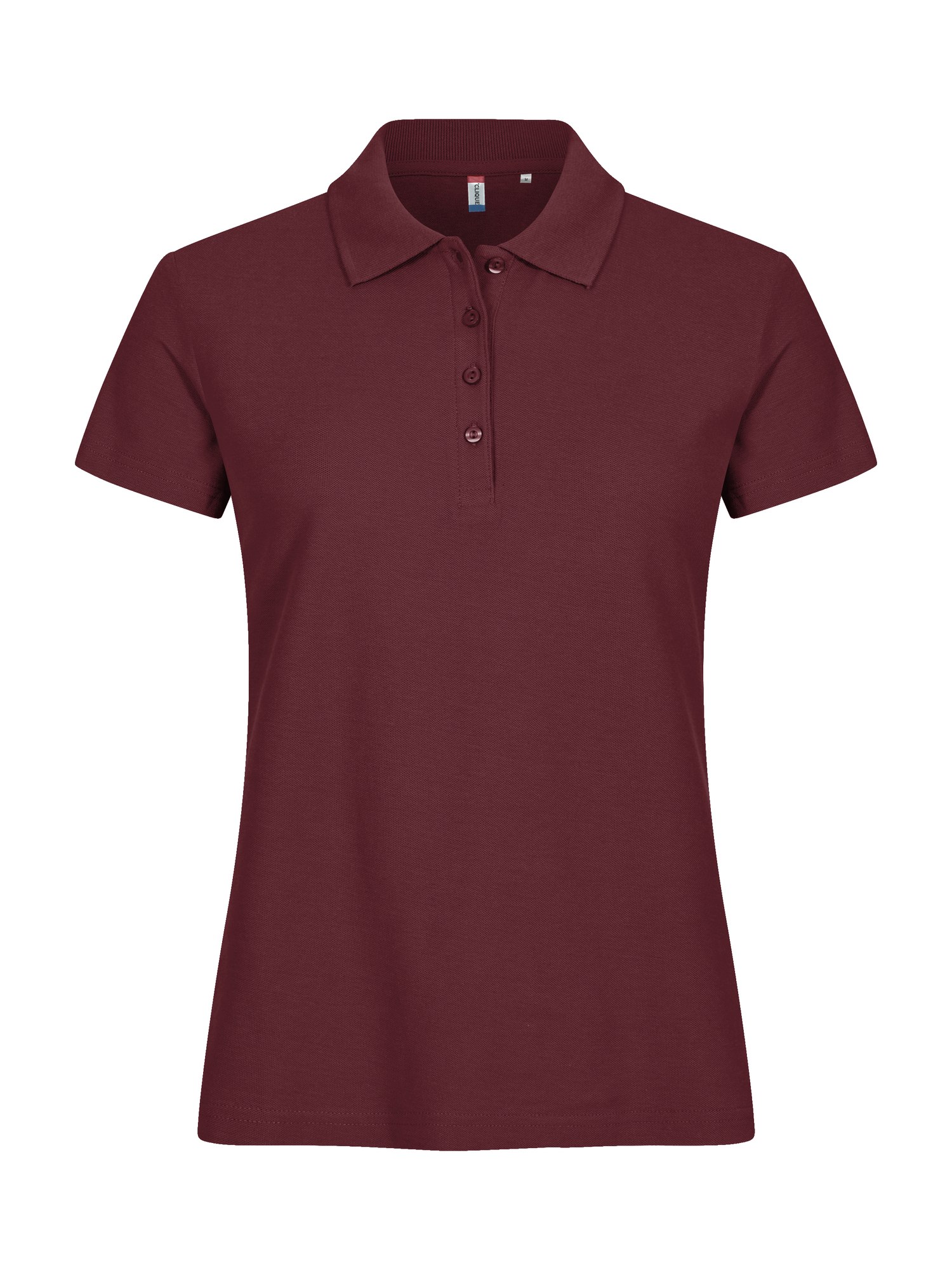 Clique Basic Polo dame i burgunder, forfra
