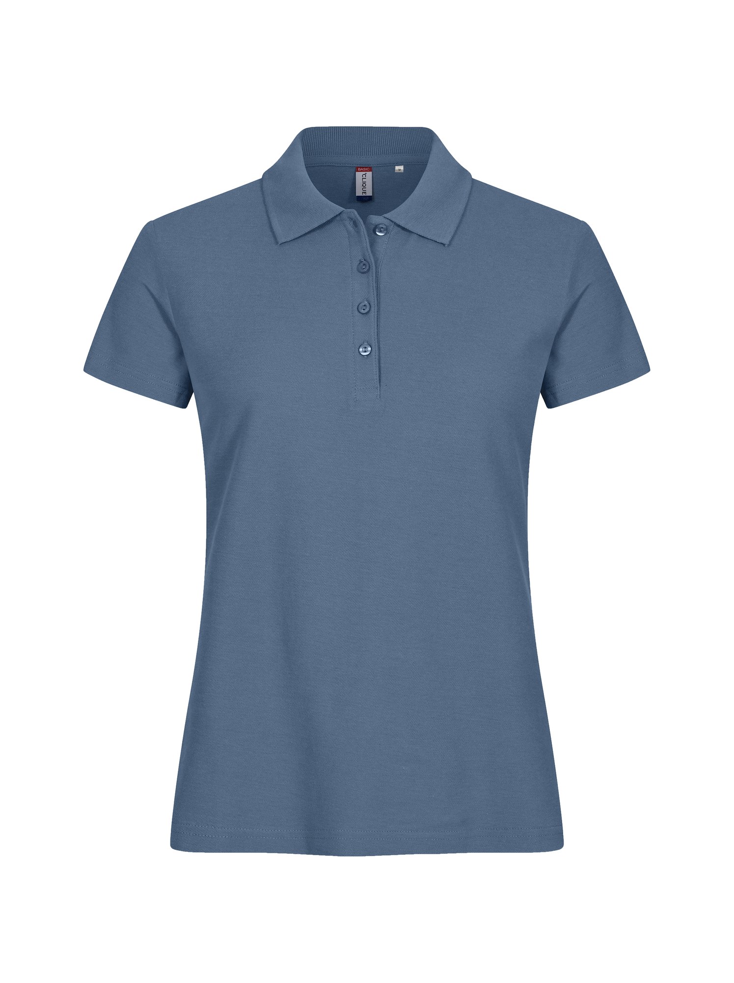 Clique Basic Polo dame i stålblå, forfra