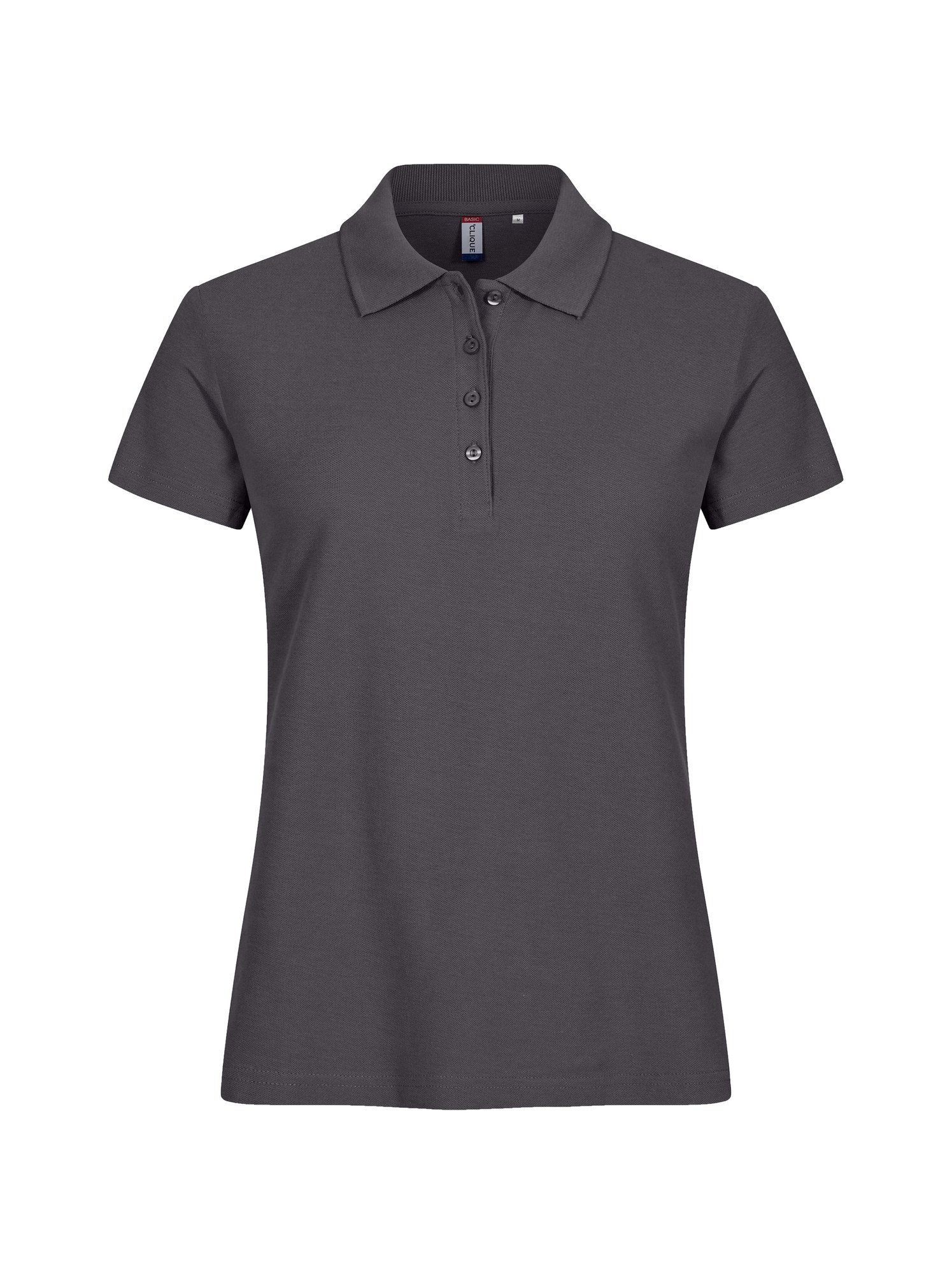 Clique Basic Polo dame i metallgrå, forfra