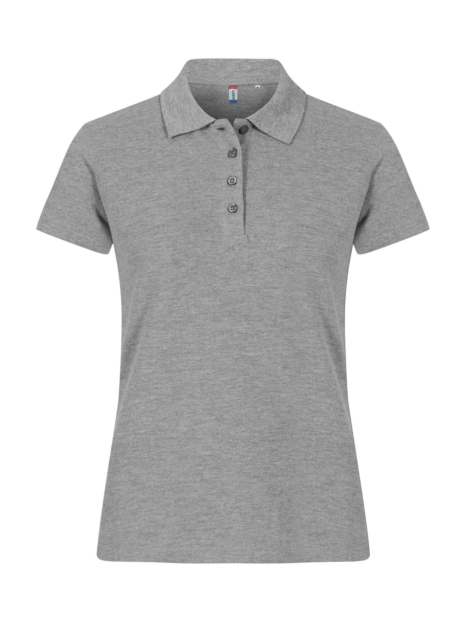 Clique Basic Polo dame i gråmelert, forfra